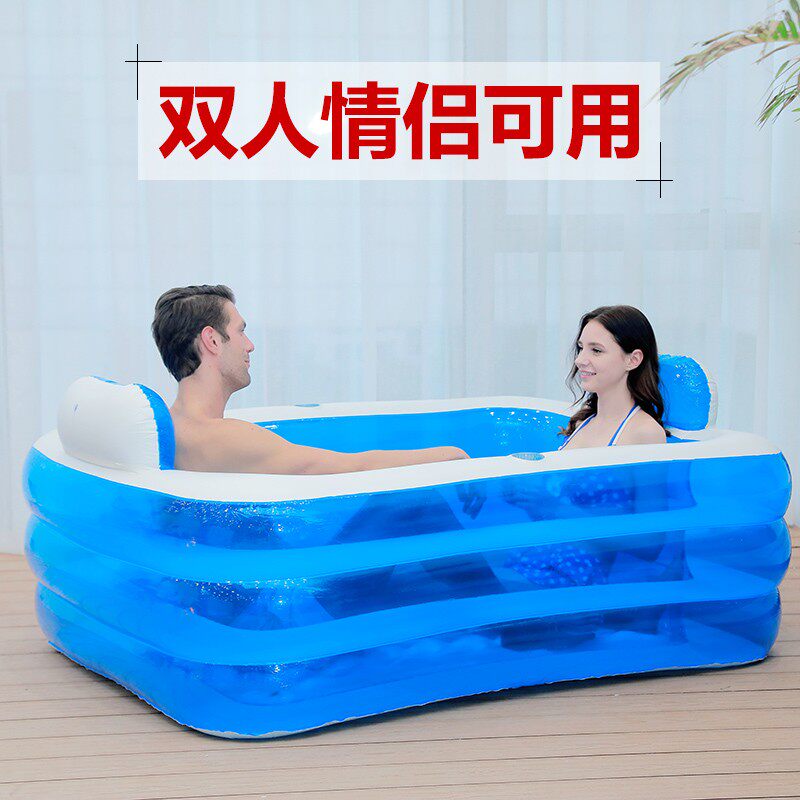 大人充气浴缸家用双人超大号洗澡盆儿童简易浴盆成人折叠泡澡桶女