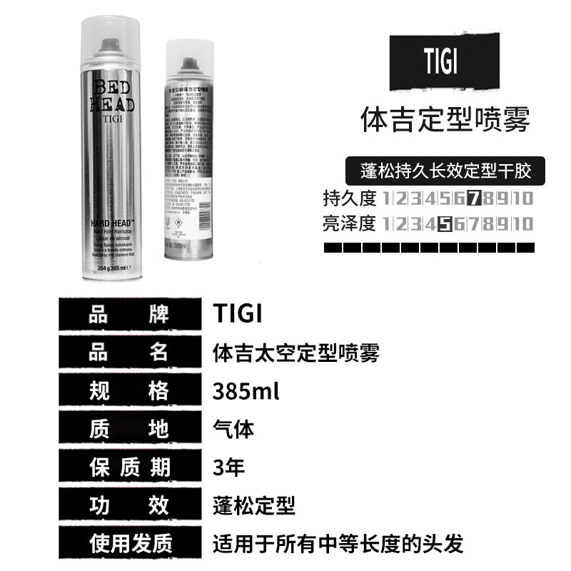 TIGI太空喷雾蓬松定型男女士强力持久快干定形干胶清香体吉发胶