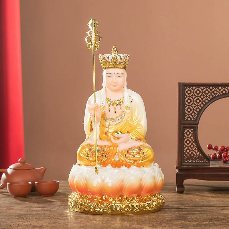 汉白玉彩绘观音佛像地藏菩萨释迦摩尼佛祖弥勒佛家用供奉四圣摆件