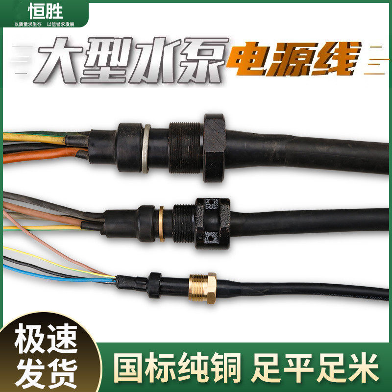 大型水泵电源线油浸泵污水泵专用电缆 潜水泵电缆线 大功率水泵线