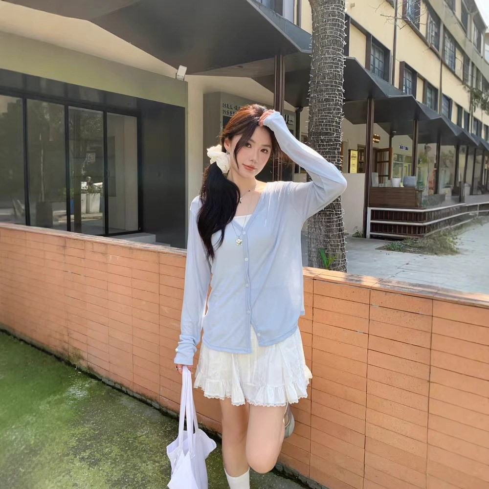 轻薄开衫女2026春夏新款黄色冰丝