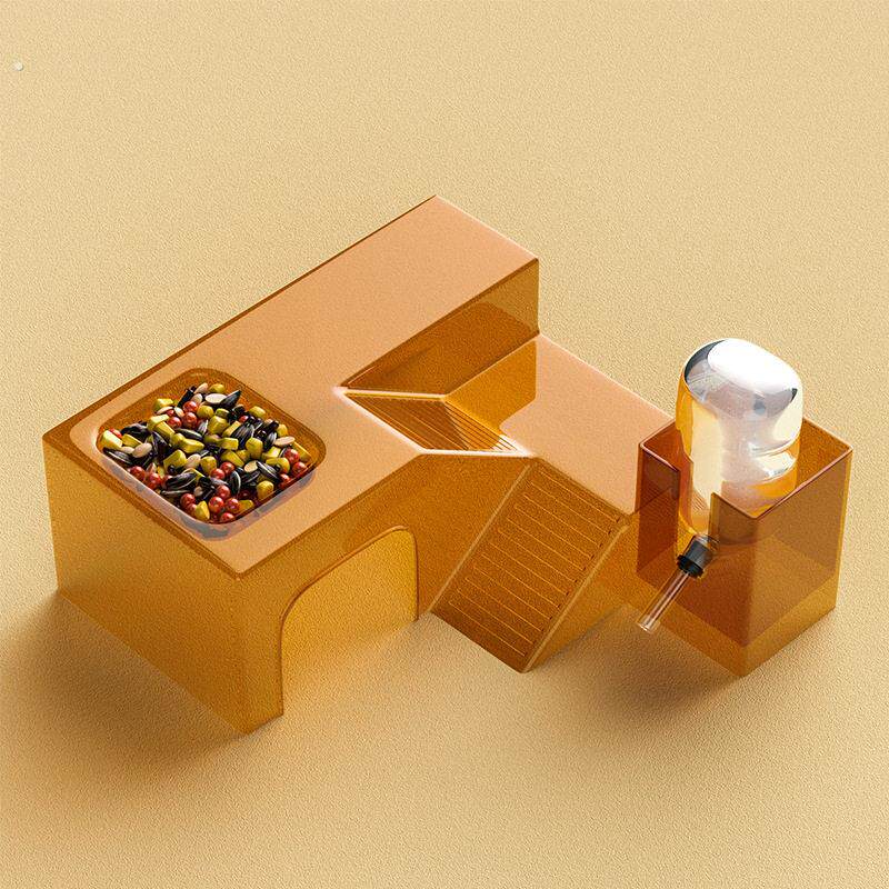 仓鼠笼平台仓鼠窝全景透明仓鼠跑道小宠窝别墅水壶食盆造景用品