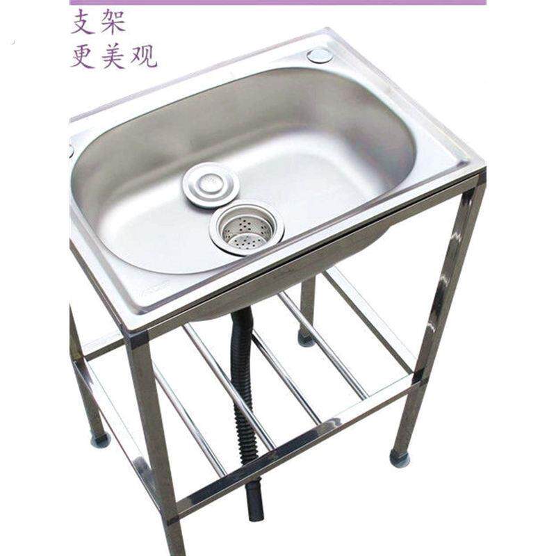 简易洗手盆台不锈钢洗脸洗手池架子卫生间洗漱台落地移动水池单盆