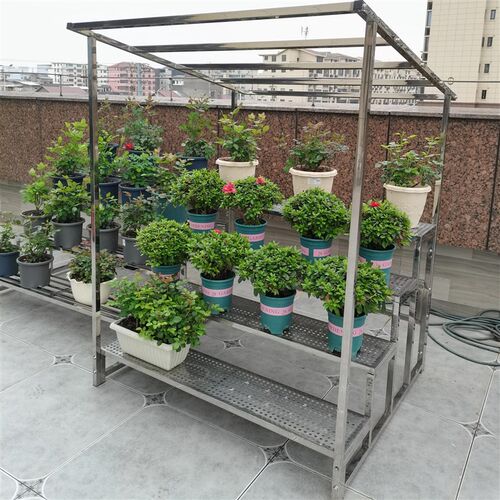 室外露养花架户外顶楼多肉法师绿植阶梯式度夏不锈钢防雨防晒防锈