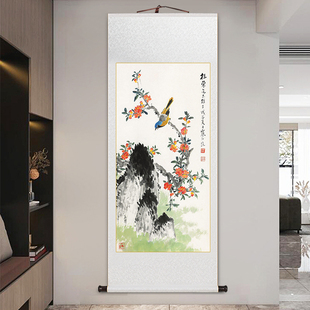 名家花鸟图江寒汀国画中式卷轴挂画百鸟百卉图书房茶室壁画玄关画