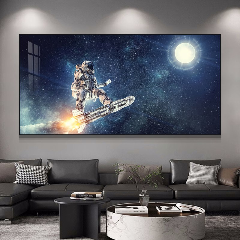 星空装饰画太空宇宙银河系客厅沙发背景挂画儿童房间卧室床头壁画