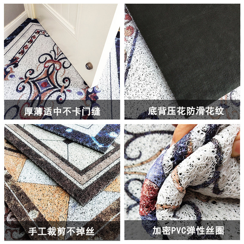 室外垫石纹垫地砖花纹丝圈地毯 地花防滑入户垫 进门地垫 蹭土垫