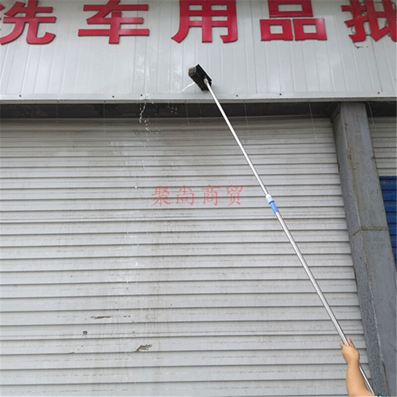 通水洗车刷马鬃软毛冼车伸缩长柄喷水毛刷扫把接水管喷水带水拖把