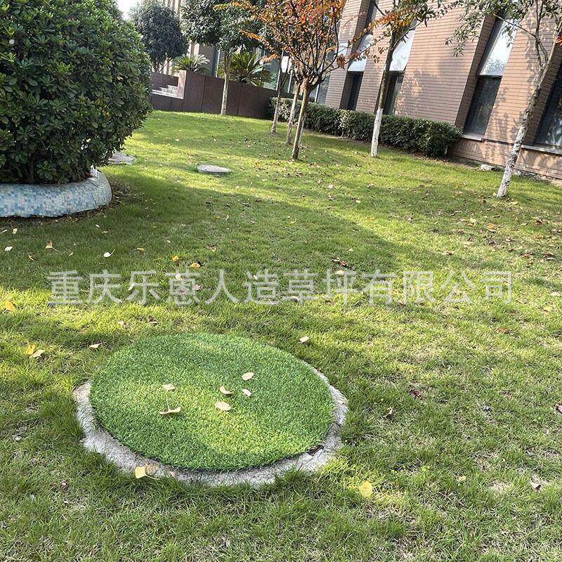 装饰井盖垫子地毯绿植假草地垫圆桌草皮彷真餐桌圆草坪