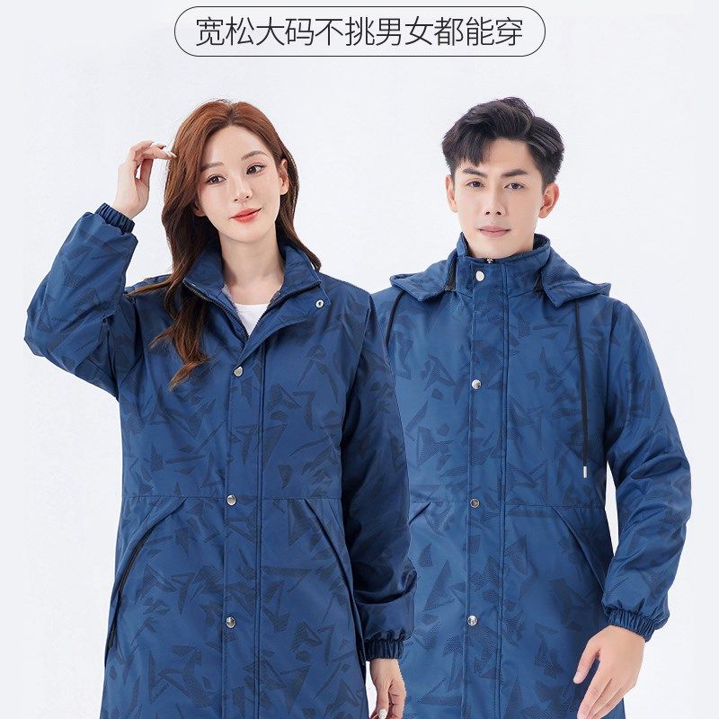 冬季加棉绒加厚新款罩衣成人时尚厨房围裙防风保暖男女工作服大褂