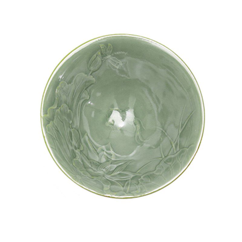耀州窑茶杯瓷品茗杯手工青瓷茶具杯子陶瓷斗笠杯小茶碗茶盏
