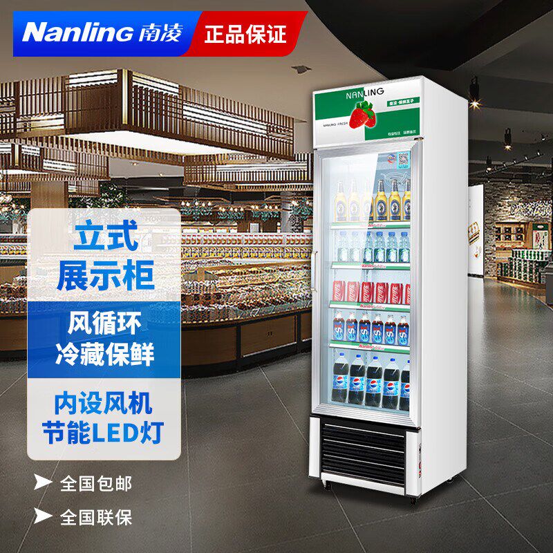 南凌立式玻璃门展示柜冷藏冰柜保鲜冰箱商用冷柜直风冷饮料柜饮品