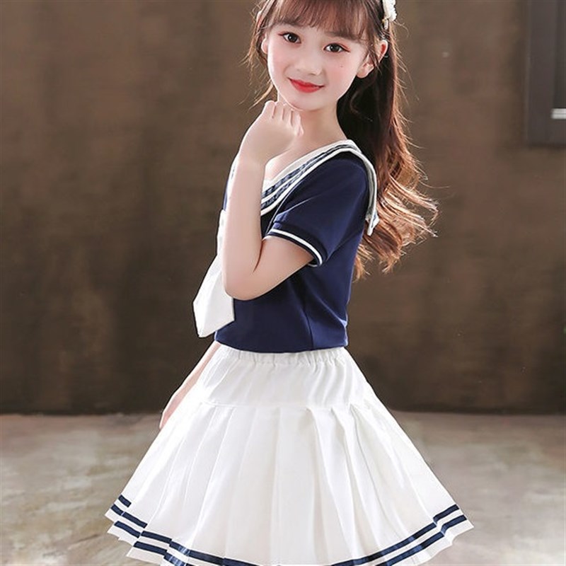 女童套装夏季jk制服2024新款洋气校服学院风连衣裙子儿童两件套潮