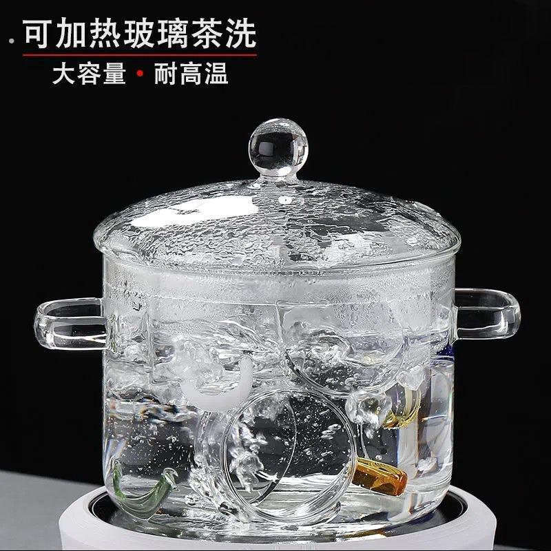 洗茶杯容器皿黑晶炉耐热玻璃消毒平底锅大号单独烧水壶煮茶具盆碗