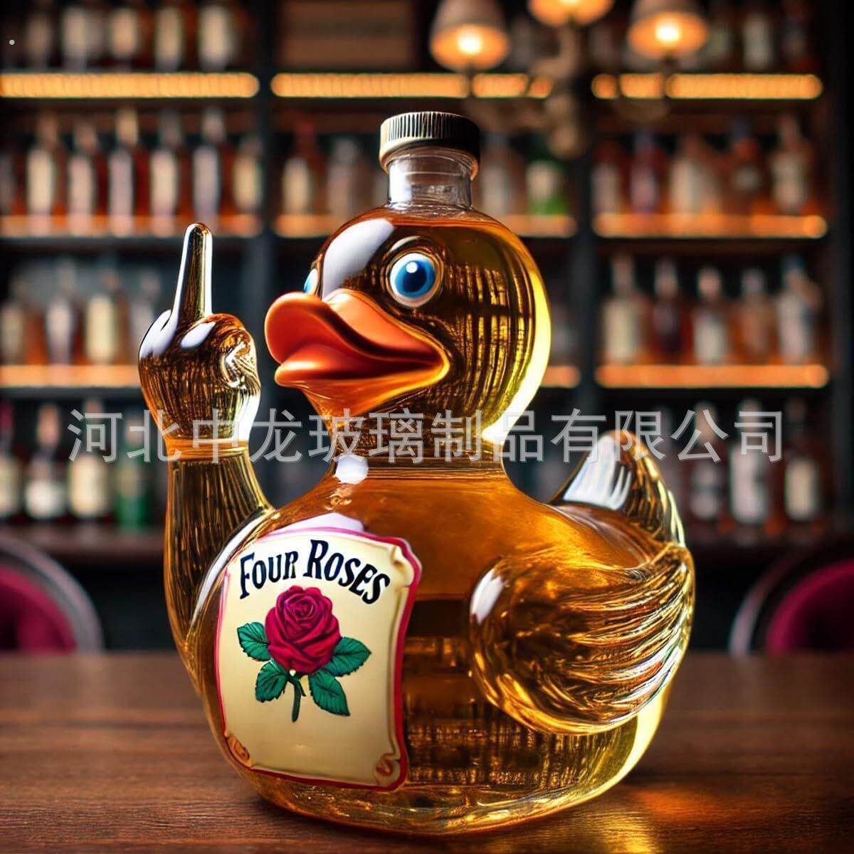 新款猫头鹰透明泡酒瓶狼头泡酒玻璃瓶空瓶创意小酒瓶密封高硼硅