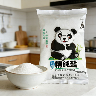 食用盐 精纯盐350g 袋装加碘盐深井精制盐盐矿盐细盐炒菜盐烧烤盐