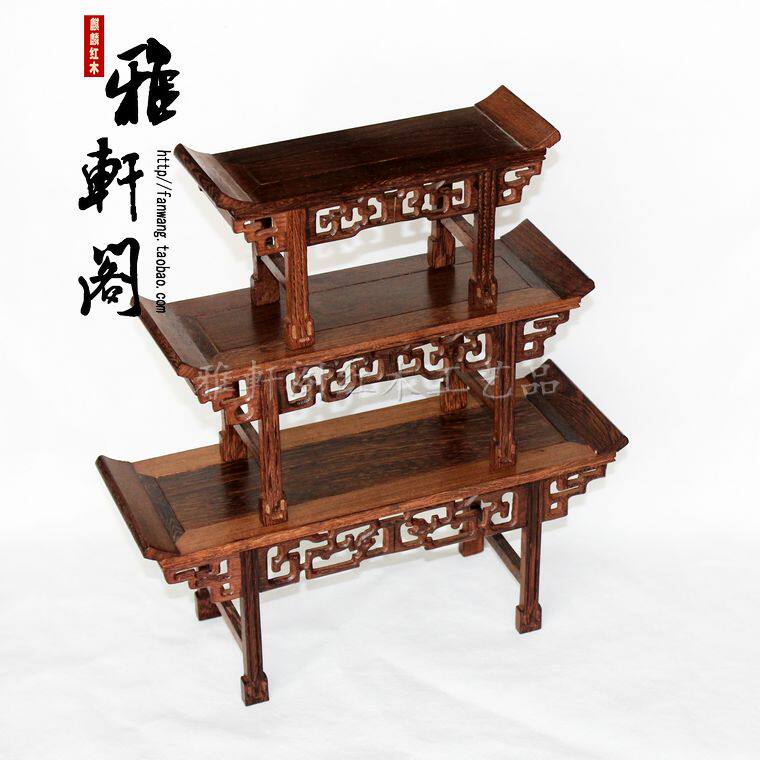 红古雕无抽小琴摆鸡翅木琴台中式仿木微型小家具工艺品桌件底座