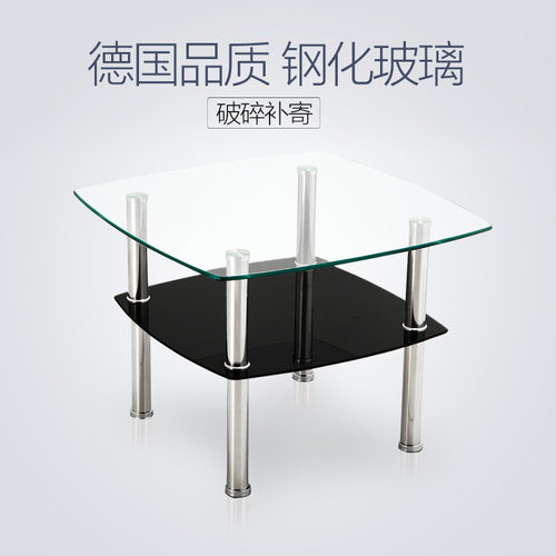 简简茶几沙发旁边小桌子迷你化代创意钢现玻璃约易客厅边几60cm高