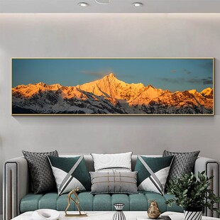Y-17头里雪山风景挂画卧藏冈仁波齐神山装饰画客厅西室圣山床梅画