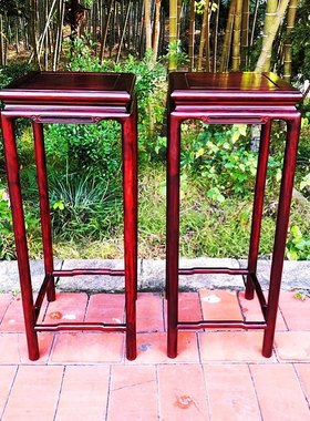 红木家具赞比亚血檀花架紫檀明式花几落地古典客厅家居花卉盆景架