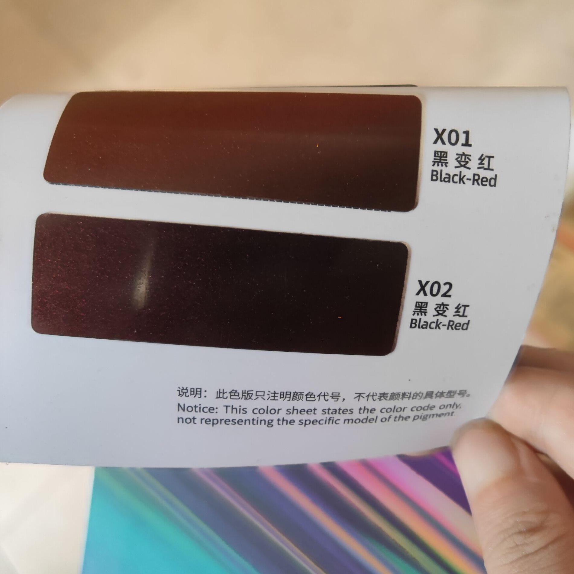甄选供应新品爆款指甲油喷涂用黑变红光学变色龙粉 1g/