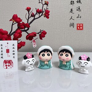 车载件件中控台饰装品古风娘娘个性搞怪摆摆绿色小清新婉约扩香石