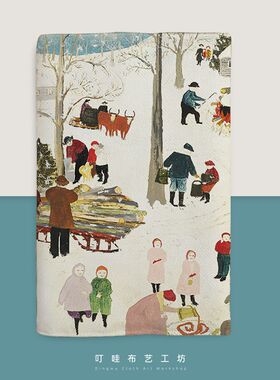 雪景手画手绘风插账本小清新女少心本子文艺青年手作书衣a5书套a6