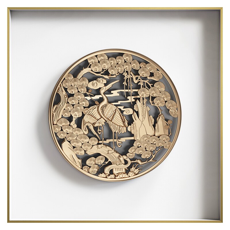 网红什锦立体 新中式轻奢图腾玄关柜装饰画高档玲珑挂画好寓意墙