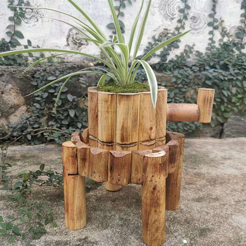 实木自然个性植物多肉花盆阳台户外装饰民宿橱窗花园摆件工艺品