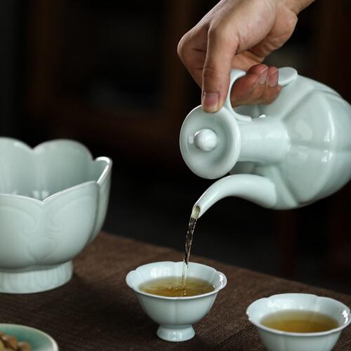 甄选景德镇温酒器老式家用白酒分酒器烫酒壶温酒壶白黄酒陶瓷酒具