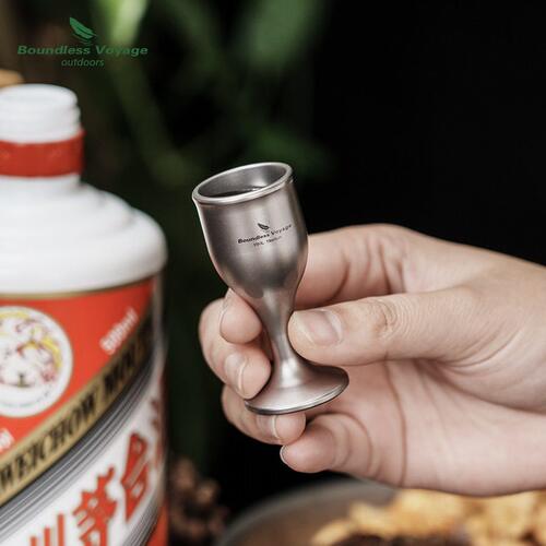 甄选必唯纯钛酒杯白酒红酒啤酒脚杯一体成型加厚15ml