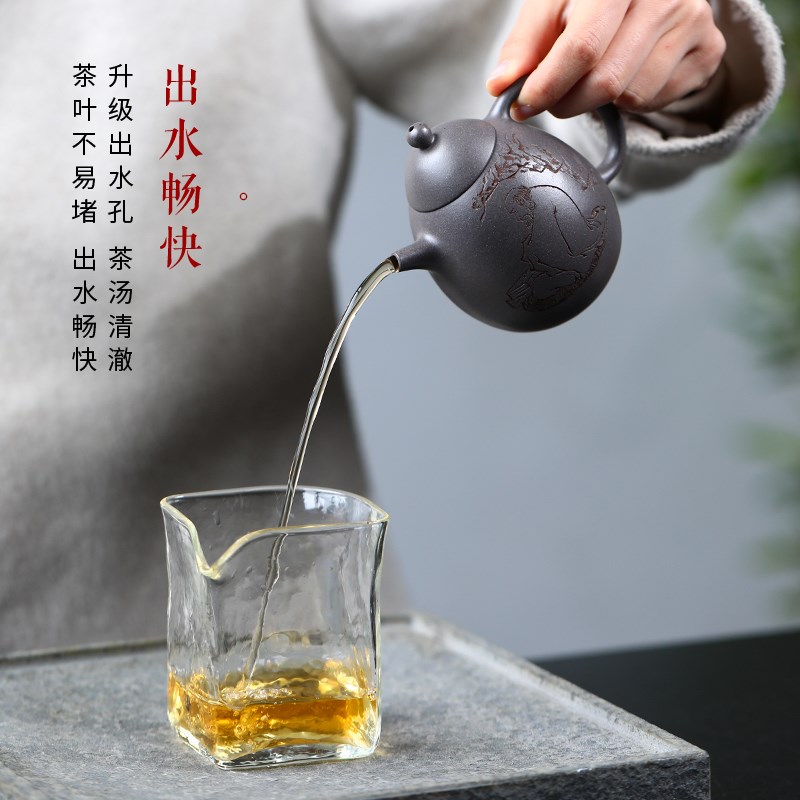 名壶秋月宜兴紫砂壶原矿青灰段泥龙蛋国工许小亚全手工茶具泡茶壶