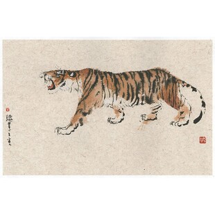 薛继业水墨虎年画虎高精版画画心34*22无框卧室卫生间走廊装饰画
