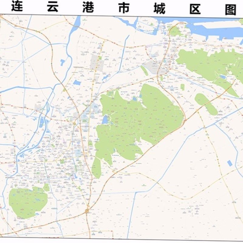 2025新款连云港市地图贴图 办公室挂图 高清防水墙壁装饰画地图