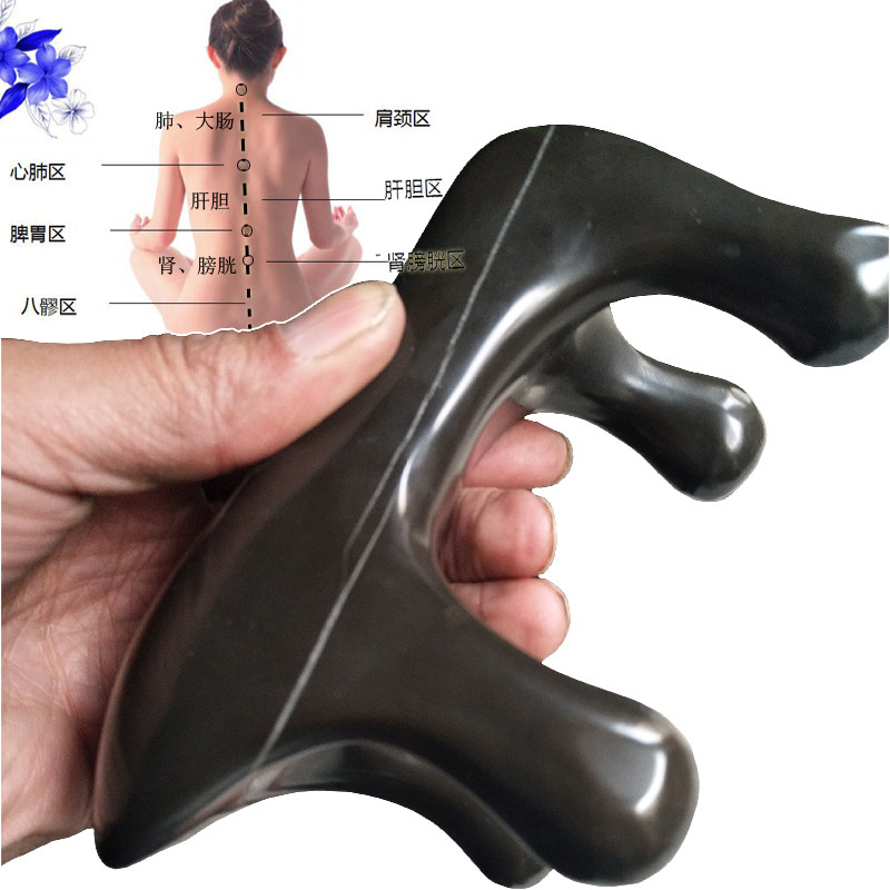 天然泗滨玄黄砭石按摩狗经络刷动力虎按摩虎护颈椎脊椎按摩器背部