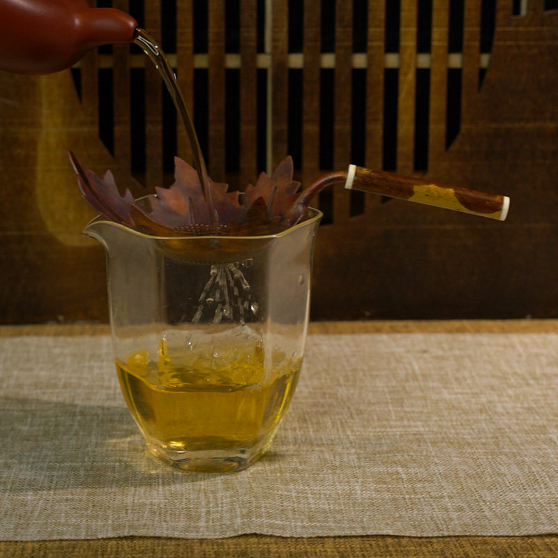 竹根手工紫铜茶漏纯铜茶滤滤网茶叶过滤器茶道功夫茶具配件过滤器