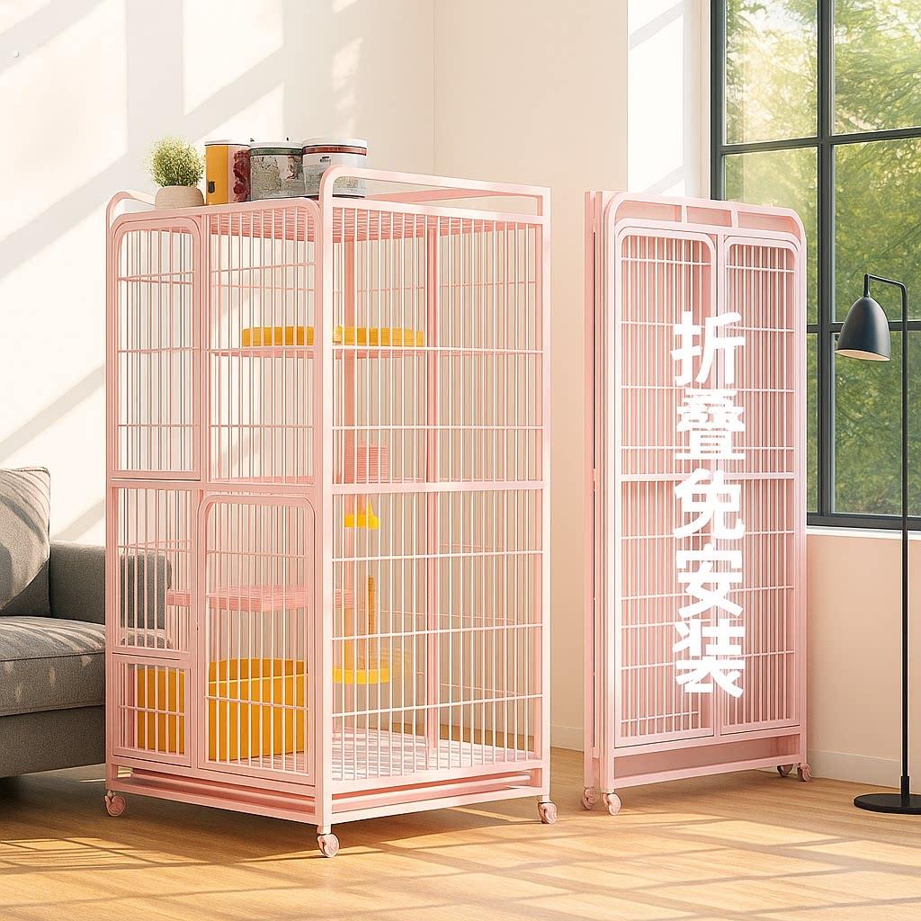 猫笼子带厕所一体猫舍家用室内阳台猫咪别墅屋四季通用新型折叠笼图片