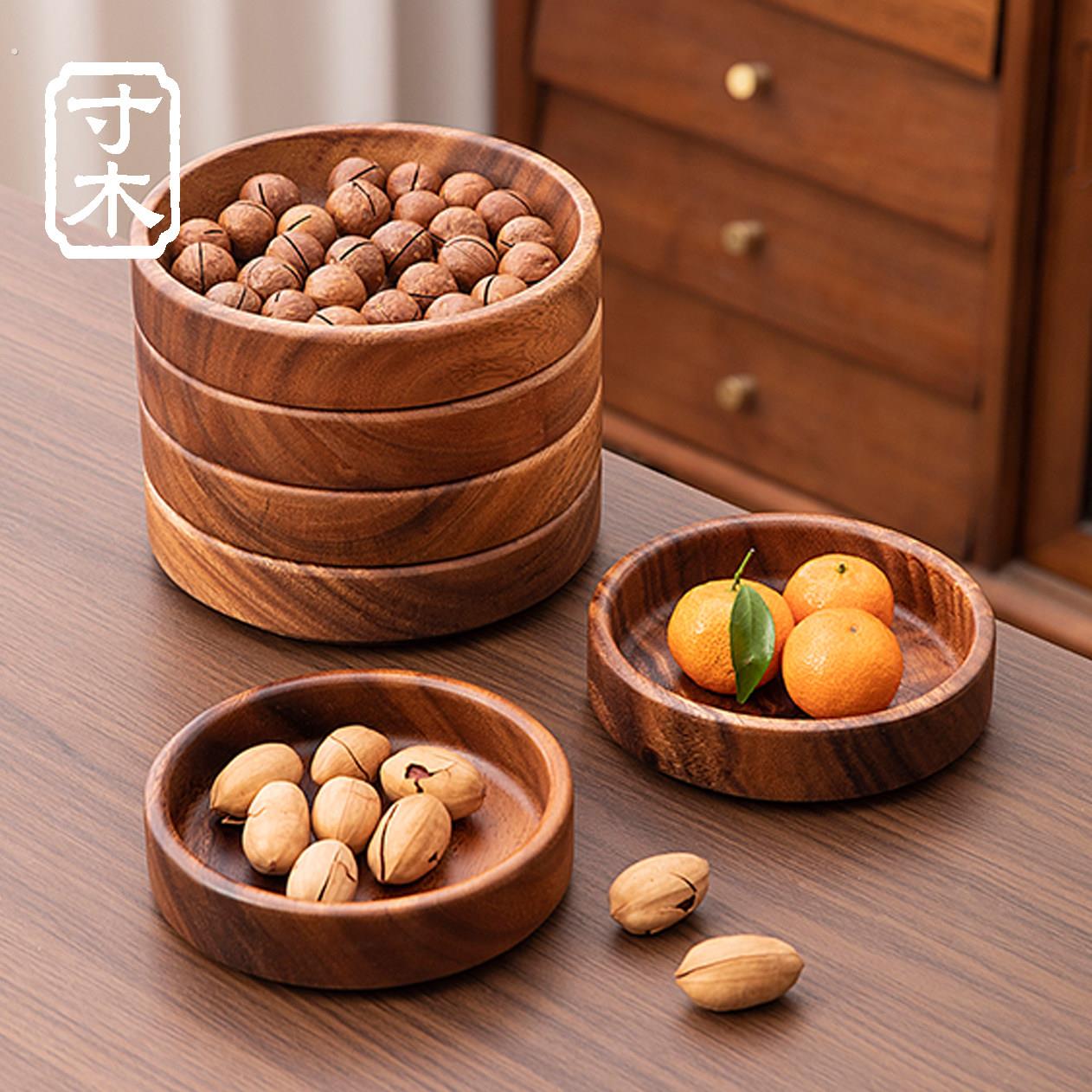 胡桃木木质托盘糕点坚果方钵干果盘茶桌实木新款精致茶点盘木盘子