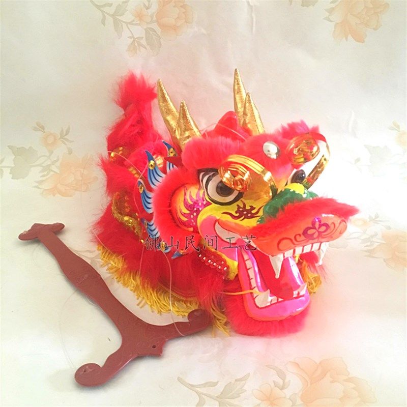 手工提线木偶舞龙摆件 醒狮扯线布老虎 新年春节装饰礼品