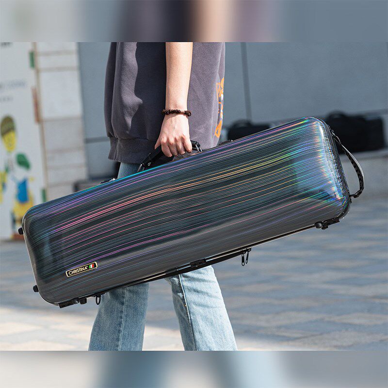 小提琴琴盒 炫彩方形小提琴盒子 轻便易携带 4/4尺寸 含谱包