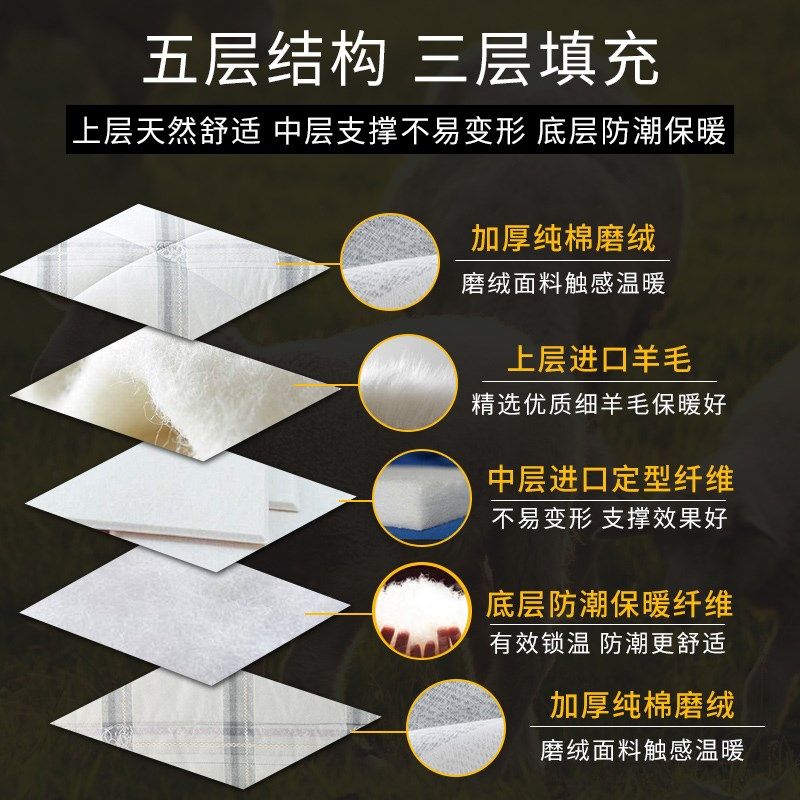 小绵羊尊享新西兰羊毛防潮垫被床垫子加厚保暖羊毛床褥子冬季1.8m