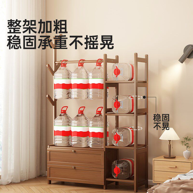 多功能挂衣架落地卧室家用抽屉衣帽架收纳柜一体衣柜收纳分层神器