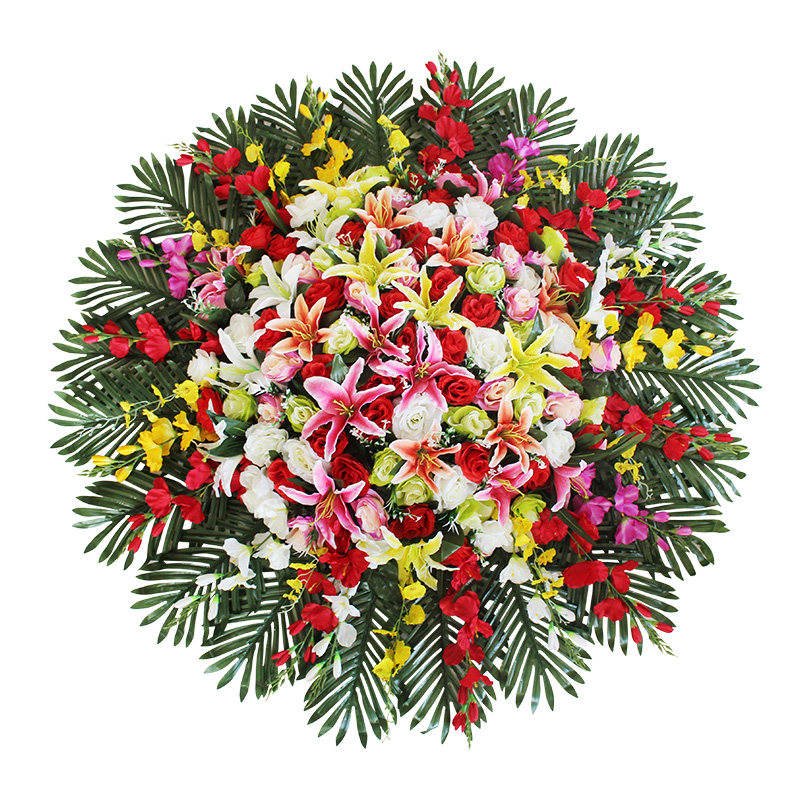 大型酒店餐桌花摆花绢花装饰花插花圆桌花饭店电动转盘餐桌装饰花