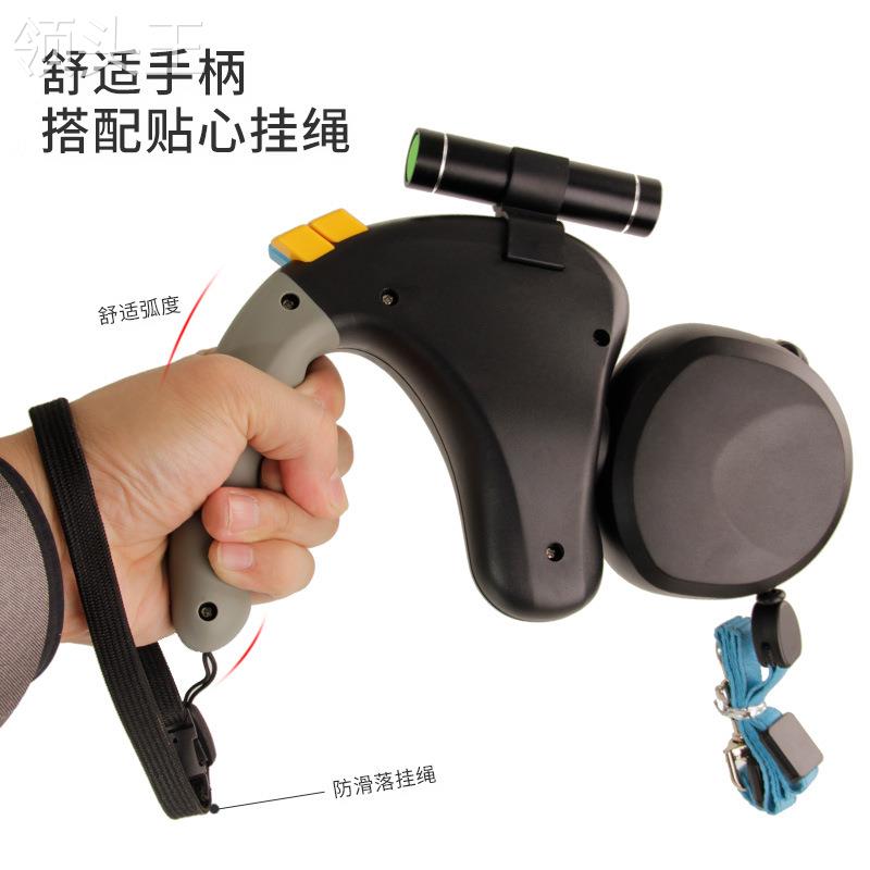 遛狗用品双头牵引绳一拖二新品工厂直供自带射灯卡扣控制伸缩长度