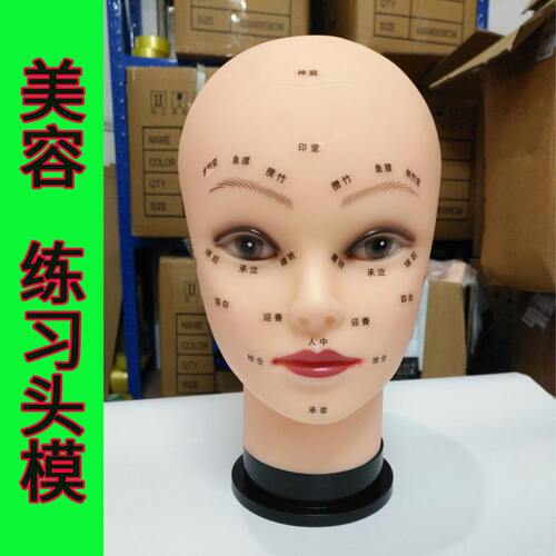 美容院假人头洗脸模特头穴位按摩美容练习头模脸部模特头人头模型