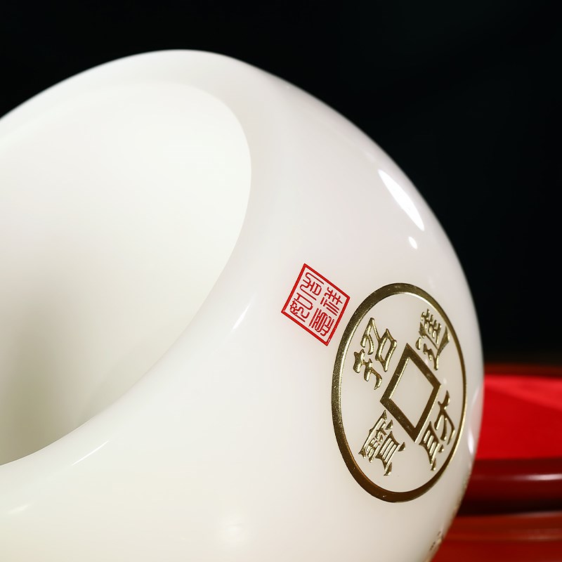 招财进宝聚宝盆摆件琉璃客厅玄关老板办公室酒柜装饰公司开业礼品