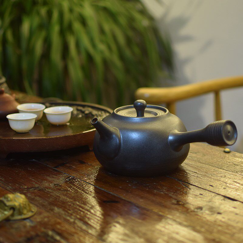 陶龙道 手工侧把陶壶 玉书煨功夫煮水 粗陶砂铫电陶炉 炭炉烧水壶