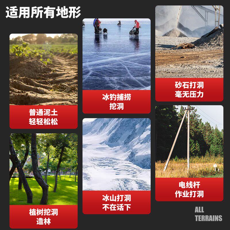 地钻挖坑机大功率小型钻地打洞机果园农用打桩机种树施肥钻土神器