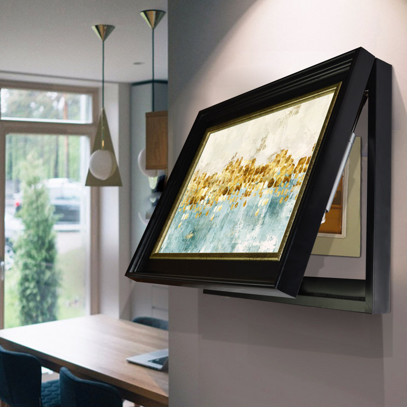 客厅装饰画掀背上翻液压式遮挡配电表箱墙壁画餐厅开关盒美式挂画