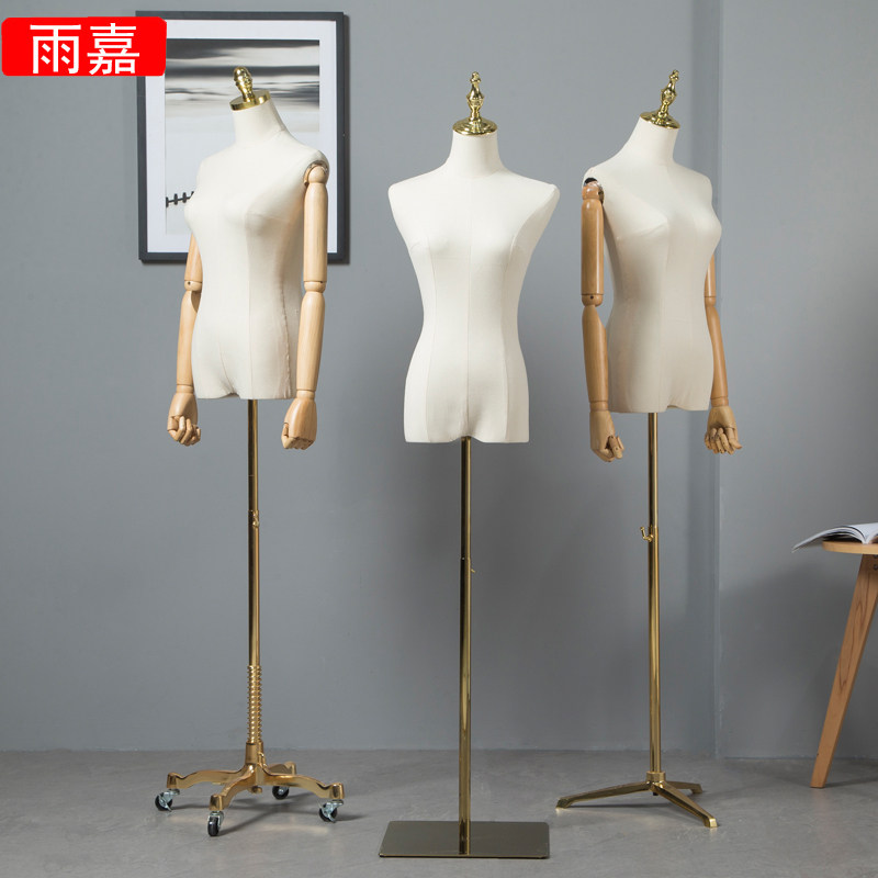 服装店高档展示加厚模特道具女 半身包布橱窗展示人体金属模特架